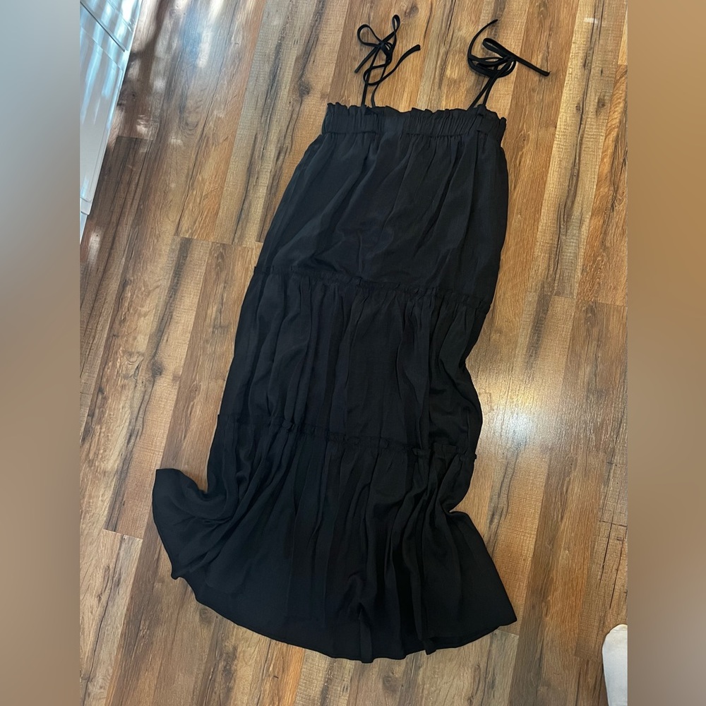 Tiered maxi dress, linen